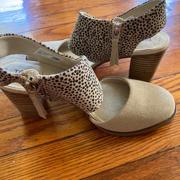 TOMS BN Never Worn Suede Leopard Dress High Heels - Picture 1 of 8